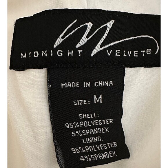 Midnight Velvet Womens M White Formal Dress Pants Pull On Slacks Gold Button EUC - Picture 4 of 6